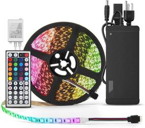 img 4 attached to 🎉 BINZET Flexible LED Strip Light - 32.8 Ft 5050 RGB 300LEDs Color Changing Full Kit with Remote Controller, Power Supply - Ideal for Holiday Party Decoration