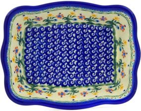 img 3 attached to Polish Pottery Rectangular 8 Inch Flowers