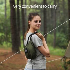 img 1 attached to Hewolf Camping Hammock - Double Parachute Hammock with Tree Straps for Portable Travel, Beach, Hiking, Backyard, and Garden