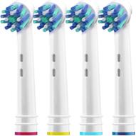 🪥 top-quality cross generic brush heads for oral b - pack of 4 replacement heads for oralb braun - compatible with most oral-b bases - superior action bristles logo