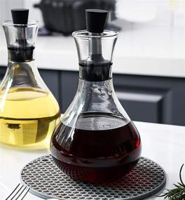 img 3 attached to 2-Pack Cedilis 17oz Glass Olive Oil Vinegar Dispenser - No Funnel Needed, Premium Bottle for Balsamic Vinegar or Dressings, Leak-Proof, Airtight, Dishwasher Safe - Kitchen Essential