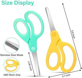 img 3 attached to ✂️ Left Handed Stainless Steel Scissors 5.9 Inch - Soft Grip Office Scissors for Lefties - Craft Pointed Shears for Home, Office, School Supplies (6 Pack)