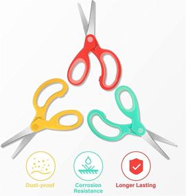 img 1 attached to ✂️ Left Handed Stainless Steel Scissors 5.9 Inch - Soft Grip Office Scissors for Lefties - Craft Pointed Shears for Home, Office, School Supplies (6 Pack)