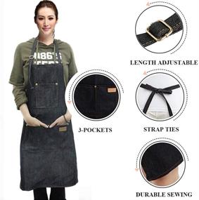 img 2 attached to 👨 Durable ZOVE Apron: Adjustable Chef Kitchen Barber Work Apron for Women Men - Ideal for BBQ, Restaurant, Painting, and Cooking