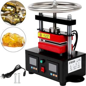 img 3 attached to 🔥 Heat Press Machine: High-quality Manual Rosin Hot Press Extractor with LCD Controller, 110V - 2.4" x 4.7" Insulated Plate, Hand Crank Twist Heating Transfer