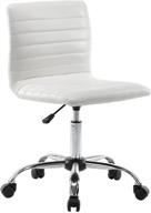 🪑 adjustable, swivel low-back ribbed faux leather office desk chair - armless design logo