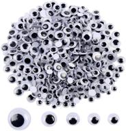 500 pieces of self-adhesive black wiggle googly eyes: sizes ranging from 6mm to 12mm - decora logo