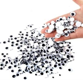 img 2 attached to 500 Pieces of Self-Adhesive Black Wiggle Googly Eyes: Sizes Ranging from 6mm to 12mm - DECORA