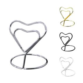 img 4 attached to Urban Deco Set of 26 Wire Place Table Card Holder Metallic Silver Heart Card Holders for Photos, Food Signs, Memo Notes, Weddings, Restaurants, Birthdays - Enhanced SEO