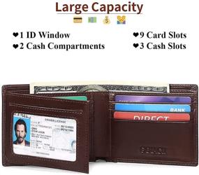 img 1 attached to 👜 Premium Genuine Leather Bifold Wallets with Blocking Technology for Men's Style & Security