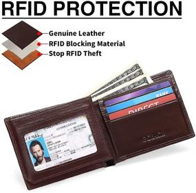 img 3 attached to 👜 Premium Genuine Leather Bifold Wallets with Blocking Technology for Men's Style & Security