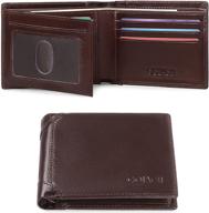 👜 premium genuine leather bifold wallets with blocking technology for men's style & security logo