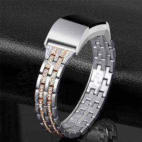 img 3 attached to Joyozy Metal Bling Bands Compatible With Fitbit Charge 2/Fitbit Charge HR 2 Smartwatch Wearable Technology