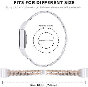 img 2 attached to Joyozy Metal Bling Bands Compatible With Fitbit Charge 2/Fitbit Charge HR 2 Smartwatch Wearable Technology