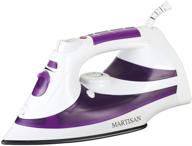 🔥 efficient and powerful martisan steam iron with non-stick soleplate - 1200w, variable temperature, and steam control, self-cleaning function - purple design logo