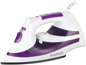 img 4 attached to 🔥 Efficient and Powerful MARTISAN Steam Iron with Non-Stick Soleplate - 1200W, Variable Temperature, and Steam Control, Self-Cleaning Function - Purple Design