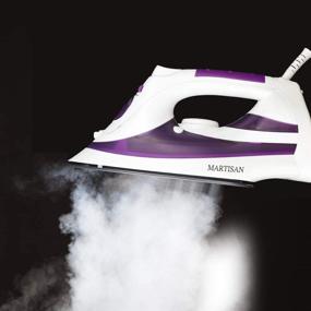 img 3 attached to 🔥 Efficient and Powerful MARTISAN Steam Iron with Non-Stick Soleplate - 1200W, Variable Temperature, and Steam Control, Self-Cleaning Function - Purple Design