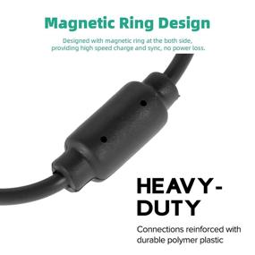 img 1 attached to Xbox 360 Wireless Controller Charger Cable - USB 2.0 Replacement Play & Data Sync Cord (Black)