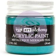 🎨 prima marketing art alchemy metallique mermaid teal paint - 1.7 fl oz (single pack) logo