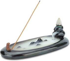 img 4 attached to ComSaf Incense Stick Holder Ceramic Black 7 Inch, Backflow Incense Burner for Cone Stick, Ceramic Ash Catcher Decorative Tray for Aromatherapy Ornament Home Decor with Improved SEO