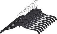 👕 50 pack of hanger central heavy-duty black plastic shirt hangers for closets and department stores - 19 inch логотип