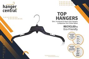 img 3 attached to 👕 50 Pack of Hanger Central Heavy-Duty Black Plastic Shirt Hangers for Closets and Department Stores - 19 Inch