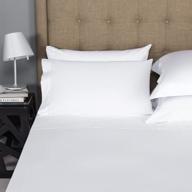 premium king size calico homes 800 thread count solid pattern 🛏️ 100% cotton 4 piece sheet set - white color, 10-12 inches deep pocket logo