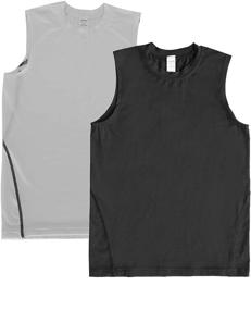 img 4 attached to Junyue 2 Pack T Shirts Undershirts Sleeveless Boys' Clothing for Clothing Sets