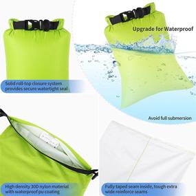 img 3 attached to 🌊 1/3/6Pack Ultralight Dry Bags Waterproof - Lightweight & Versatile Set of Adjustable Shoulder Strap Dry Bags for Kayaking, Beach, Hiking, and Camping