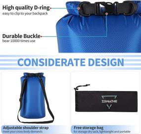 img 1 attached to 🌊 1/3/6Pack Ultralight Dry Bags Waterproof - Lightweight & Versatile Set of Adjustable Shoulder Strap Dry Bags for Kayaking, Beach, Hiking, and Camping