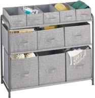 📦 mdesign wide 3-tier soft storage organizer: sturdy steel frame, easy pull fabric bins, 11 removable bins, graphite gray/gray logo