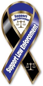 img 1 attached to 🖤 Show Your Support with our Large Blue/Black Ribbon Magnet for Law Enforcement