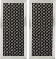 🔥 high-quality 2-pack microwave charcoal filter replacement for ge jx81h, wb02x10956 – 8.67&#34; x 3.95&#34; logo
