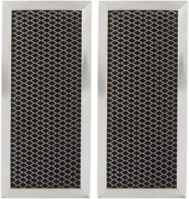 img 1 attached to 🔥 High-Quality 2-Pack Microwave Charcoal Filter Replacement for GE JX81H, WB02X10956 – 8.67&#34; x 3.95&#34;