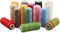 🧵 waxed thread set: 15 vibrant colors, 492 yards of durable polyester sewing thread for leather, bracelets, and handcrafts logo