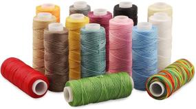 img 4 attached to 🧵 Waxed Thread Set: 15 Vibrant Colors, 492 Yards of Durable Polyester Sewing Thread for Leather, Bracelets, and Handcrafts