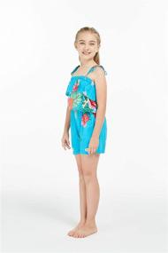 img 1 attached to 🌺 Стильный Гавайский комбинезон с оборками: высококачественная тропическая одежда для девочек!