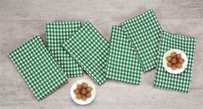 img 2 attached to Native Fab 12 Pack Gingham Farmhouse 🌾 Kitchen Dish Towels: Cotton Absorbent, Durable, and Washable 15x25