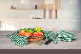 img 1 attached to Native Fab 12 Pack Gingham Farmhouse 🌾 Kitchen Dish Towels: Cotton Absorbent, Durable, and Washable 15x25