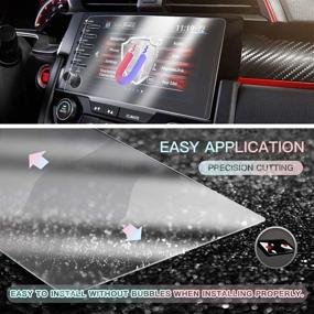 img 1 attached to (Latest) CDEFG 2PCS 2019 2020 2021 Civic Sport Touring Type R EX-L Car Screen Protector for Navigation Display, PET Plastic In-Dash Protective Film, 5-Button Screen Protector