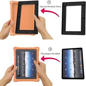 img 2 attached to DJ&amp;RPPQ Anti Slip Shockproof Light Weight Protective Case for Kids - Orange | Compatible with 11th Generation, 2021 Release HD 10.1 Inch Tablet