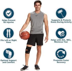 img 1 attached to 🏋️ ComfiLife Neoprene Knee Brace - Knee Pain Relief, Injury Recovery for Working Out, Running - Adjustable Compression, Side Stabilizers - Open Patella Support, Non-Slip (Medium)