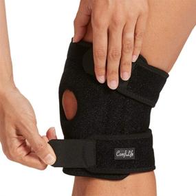 img 4 attached to 🏋️ ComfiLife Neoprene Knee Brace - Knee Pain Relief, Injury Recovery for Working Out, Running - Adjustable Compression, Side Stabilizers - Open Patella Support, Non-Slip (Medium)