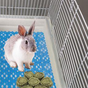 img 3 attached to 🐰 Premium Quality Rabbit Cage Mats for Optimal Comfort and Hygiene - Set of 4 Plastic Mats for Bunny, Guinea Pig, Hamster, and More