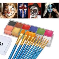 🎨 wismee face body paint 12 flash colors makeup palette pro stage special effects oil painting art halloween fancy cosmetics set with 10 brushes for enhanced seo logo