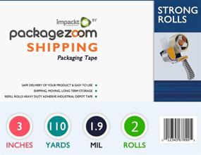 img 3 attached to 📦 PackageZoom: Enhanced Adhesive Packaging Tape for Efficient Packaging & Shipping Supplies