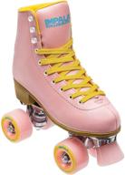 🌸 impala quad skate pink/yellow: ideal rollerskates for big kids/adults (size 8) logo