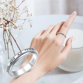 img 3 attached to 🌳 Anxiety-Relieving Ladytree S925 Sterling Silver Spinner Ring: Promise Inspirational Ring for Fidgeting, ADHD, Boredom & Autism - Ideal for Women and Men