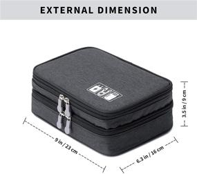 img 3 attached to 🔌 Black Double Layer Travel Cable Organizer Bag with Portable Electronic Accessories Case for Cords, Chargers, Flash Drives, SD Cards, and Personal Items