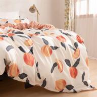 🍑 peach queen duvet cover set: soft striped bedding with 2 pillowcases - cute and cozy logo